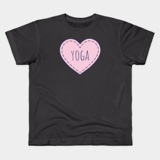 Love Yoga Pink heart Namaste in my heart Kids T-Shirt